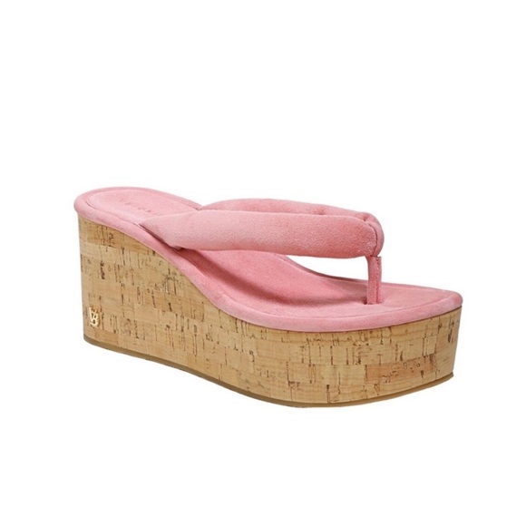 NEW Veronica Beard Geno Cork Platform Wedge Sandals Dragonfruit Pink Size 9 - Picture 3 of 10
